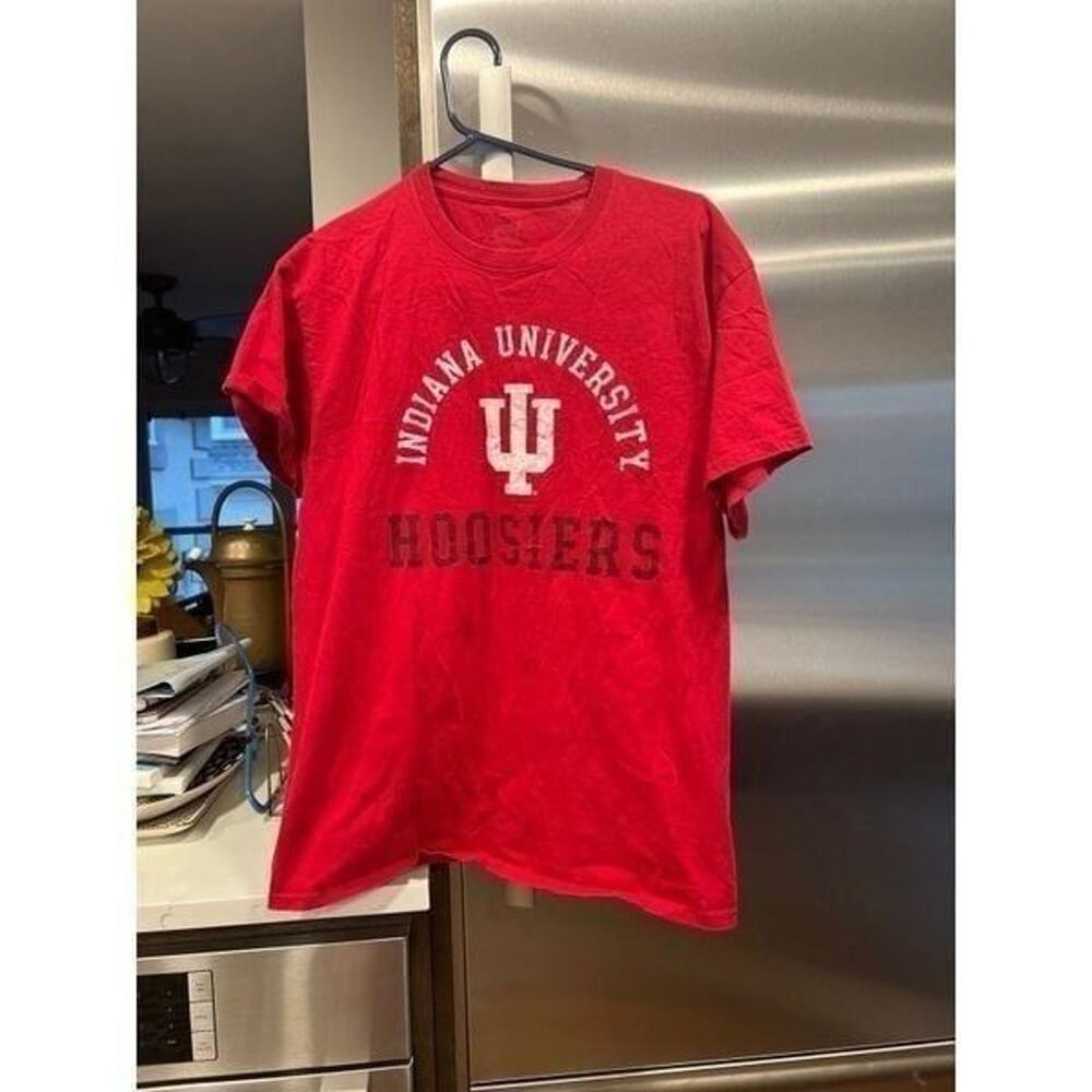 Indiana University Hoosiers T-Shirt Men's large Short Sleeve‎ Red